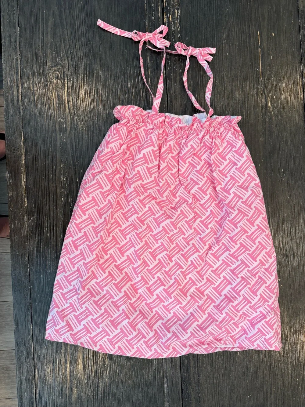 The Beaufort Bonnet Company Girls Size 7 EUC Pink and White Sleeveless Sundress